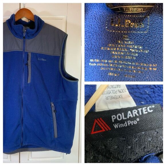 LL Bean Polartec Fleece Vest Mens XL Outdoorsy Blue Gorpcore Warm Hiking Skiing - Picture 1 of 11